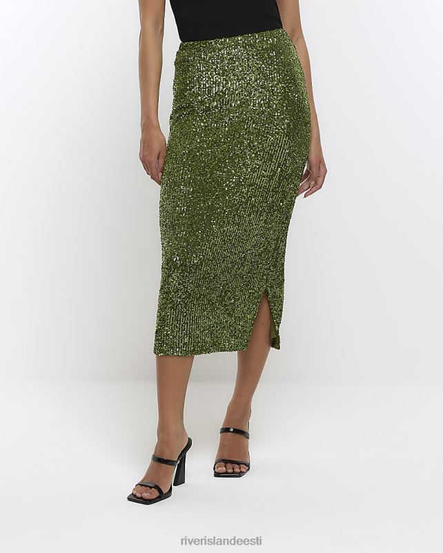 kehakate roheline naised River Island litriga midiseelik 44TLL1441