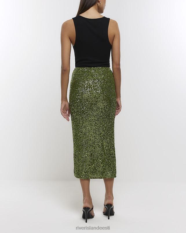 kehakate roheline naised River Island litriga midiseelik 44TLL1441