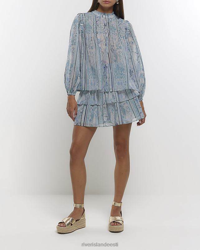 kehakate sinine naised River Island abstraktne volditud miniseelik 44TLL1280