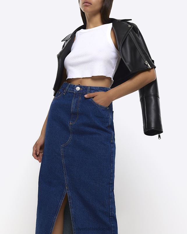 kehakate sinine naised River Island lõhestatud teksaseelik 44TLL197