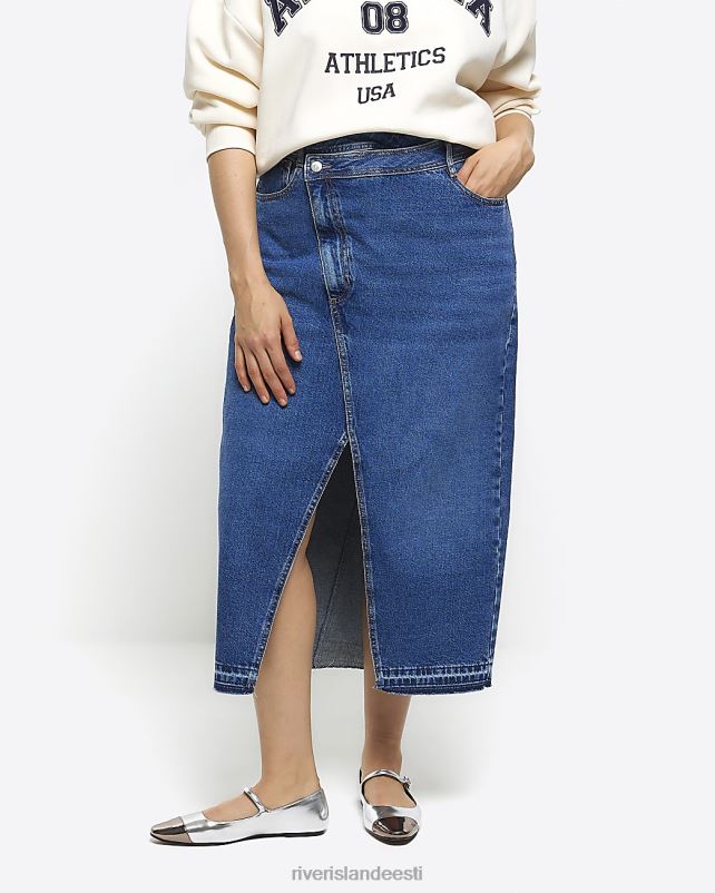 kehakate sinine naised River Island pluss asümmeetriline vöökoht teksamaksiseelik 44TLL5033
