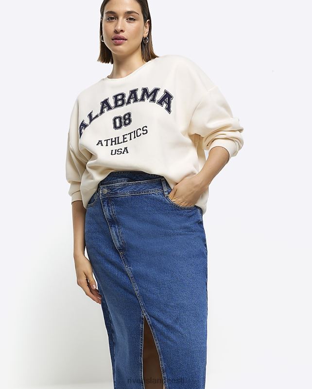 kehakate sinine naised River Island pluss asümmeetriline vöökoht teksamaksiseelik 44TLL5033