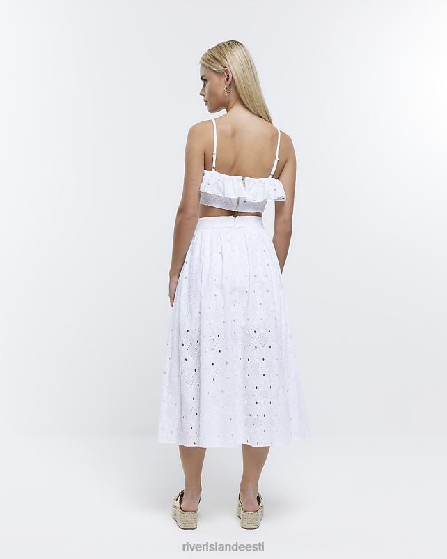 kehakate valge naised River Island petite broderie midiseelik 44TLL5311
