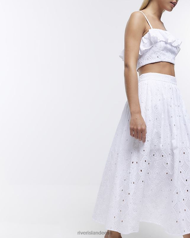 kehakate valge naised River Island petite broderie midiseelik 44TLL5311