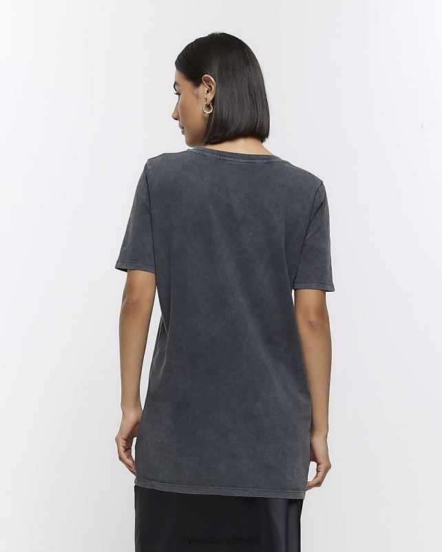 kehakate hall naised River Island New Yorgi graafiline T-särk 44TLL3902