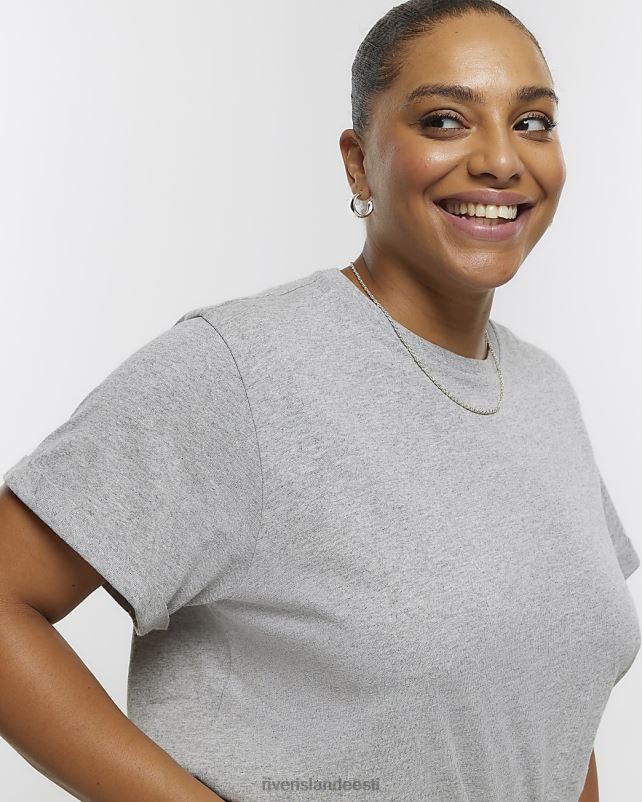 kehakate hall naised River Island pluss rullitud varrukatega T-särk 44TLL2217