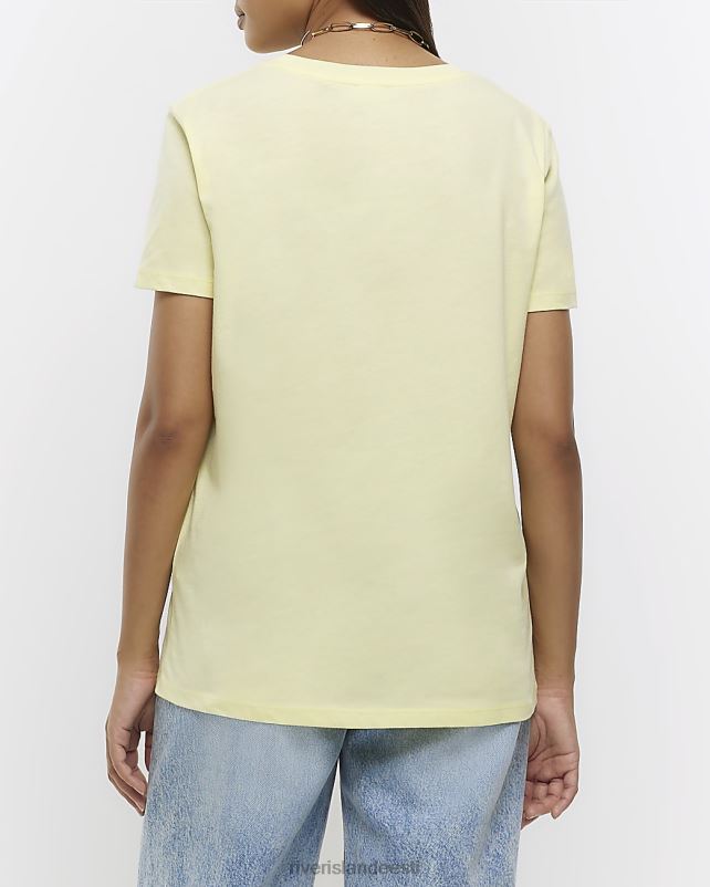 kehakate kollane naised River Island graafiline t-särk 44TLL4170