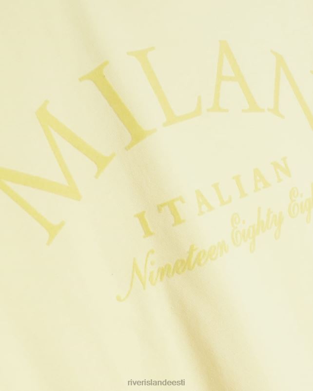 kehakate kollane naised River Island graafiline t-särk 44TLL4170