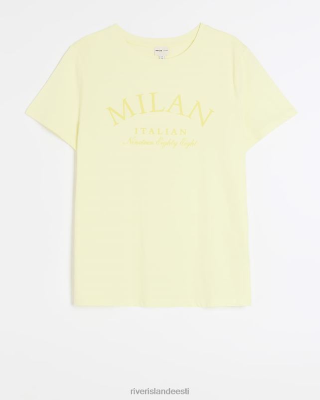 kehakate kollane naised River Island graafiline t-särk 44TLL4170