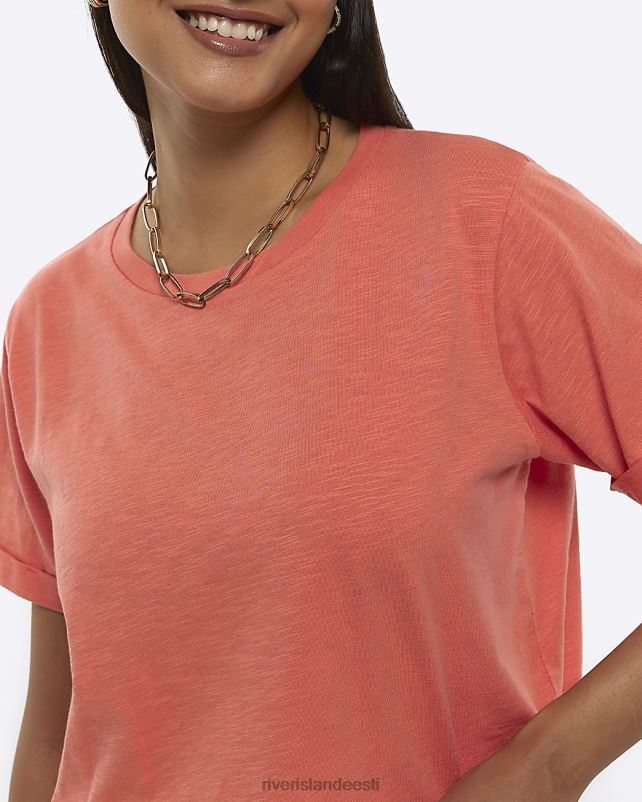 kehakate korallid naised River Island rullitud varrukatega t-särk 44TLL701
