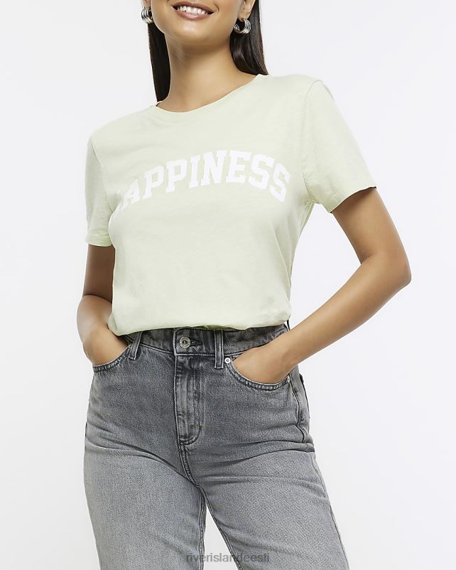kehakate roheline naised River Island graafiline t-särk 44TLL978
