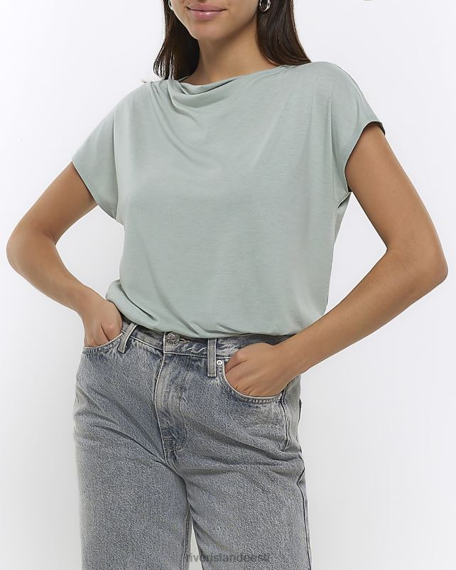 kehakate roheline naised River Island paadikaelusega t-särk 44TLL1220