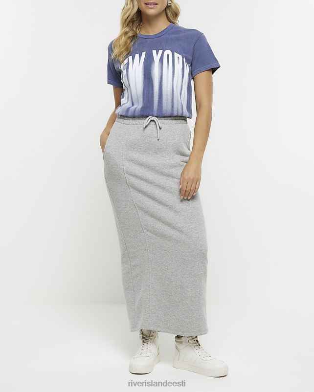 kehakate sinine naised River Island ähmane graafiline trükis T-särk 44TLL4554