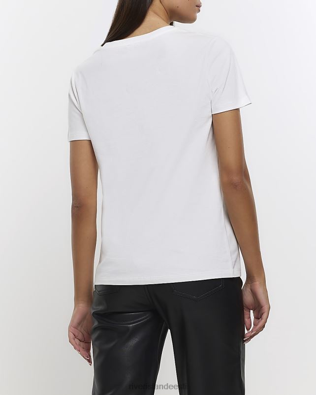 kehakate valge naised River Island diamante huulte t-särk 44TLL4493
