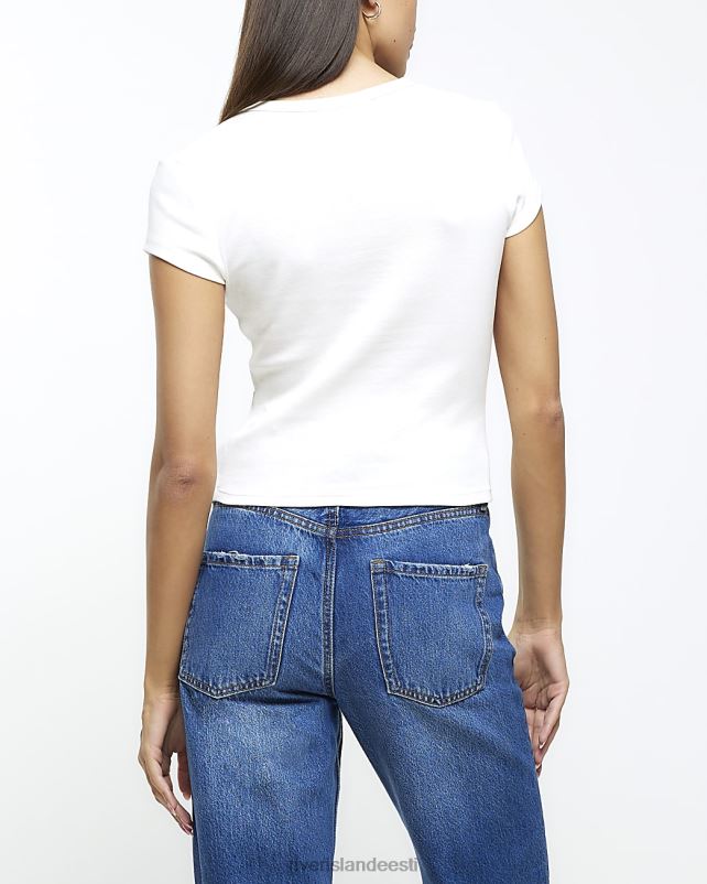 kehakate valge naised River Island graafiline bb-t-särk 44TLL1083