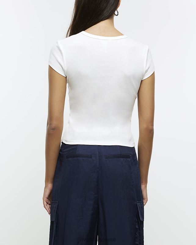 kehakate valge naised River Island graafiline bb-t-särk 44TLL1084