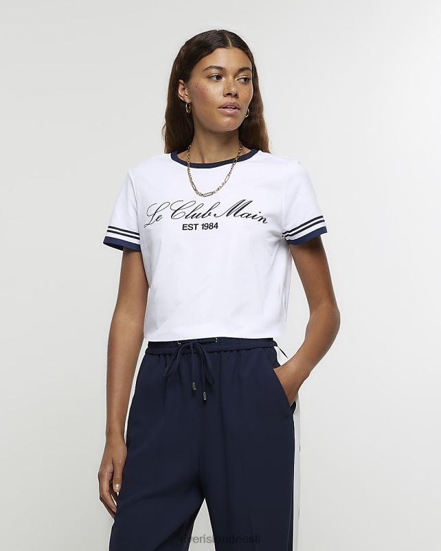 kehakate valge naised River Island graafiline t-särk 44TLL3973