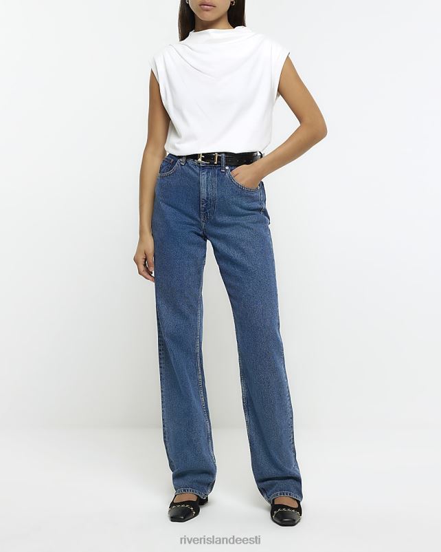 kehakate valge naised River Island kaelusega t-särk 44TLL254