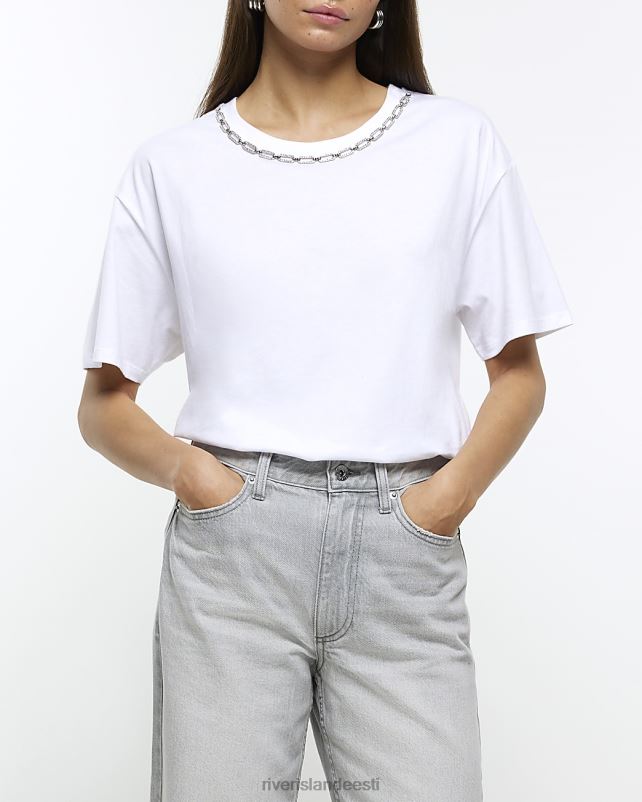 kehakate valge naised River Island ketiga t-särk 44TLL4228