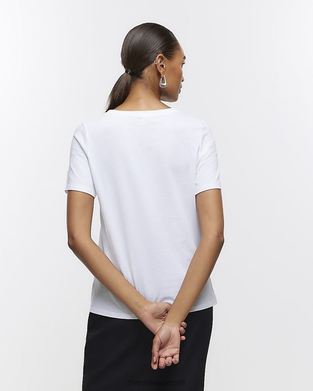 kehakate valge naised River Island lilleline graafiline T-särk 44TLL4351