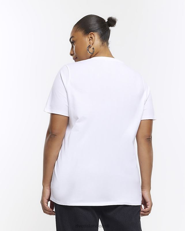 kehakate valge naised River Island pluss graafiline t-särk 44TLL5163