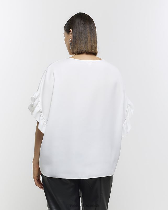 kehakate valge naised River Island pluss sats varrukatega T-särk 44TLL5072