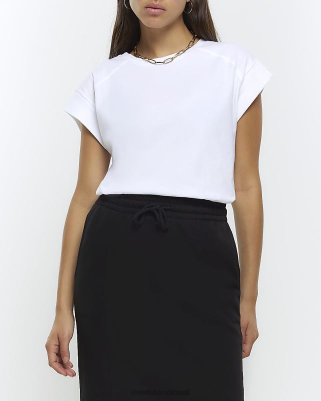 kehakate valge naised River Island soonikuga t-särk 44TLL4413