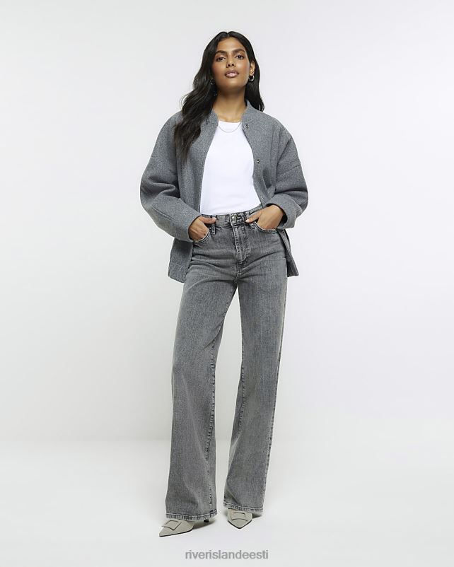 kehakate hall naised River Island kõrge vöökohaga laia säärega teksad 44TLL3747