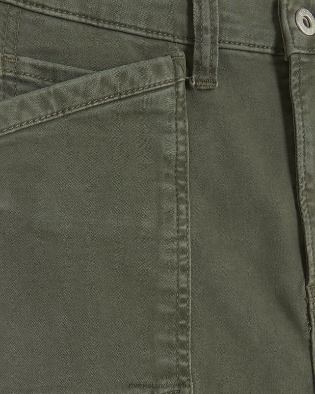 kehakate khaki naised River Island kõrge vöökohaga kõhnad cargo jeggings 44TLL4304