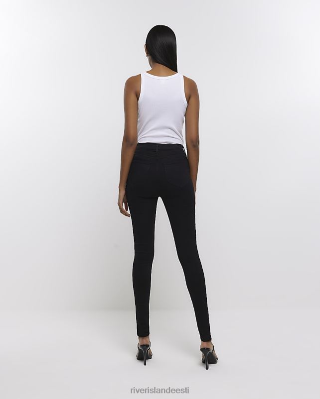 kehakate must naised River Island kõrge vöökohaga kitsad teksad 44TLL910
