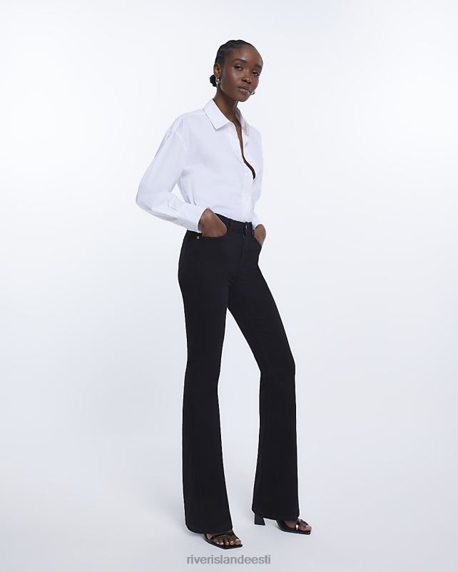 kehakate must naised River Island keskmise kõrgusega laienevad teksad 44TLL1973