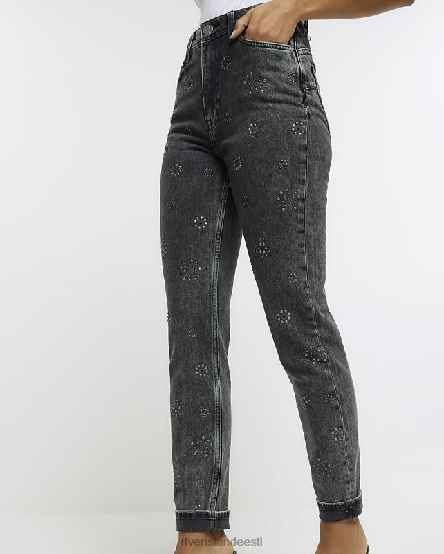 kehakate must naised River Island naastud mom teksad 44TLL4363