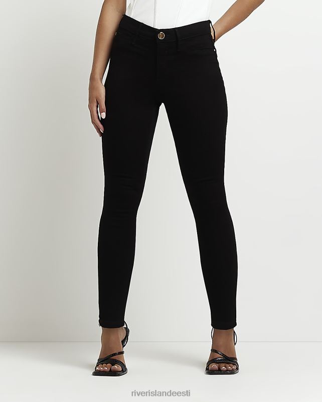 kehakate must naised River Island petite molly keskmise kõrgusega kitsad teksad 44TLL5305