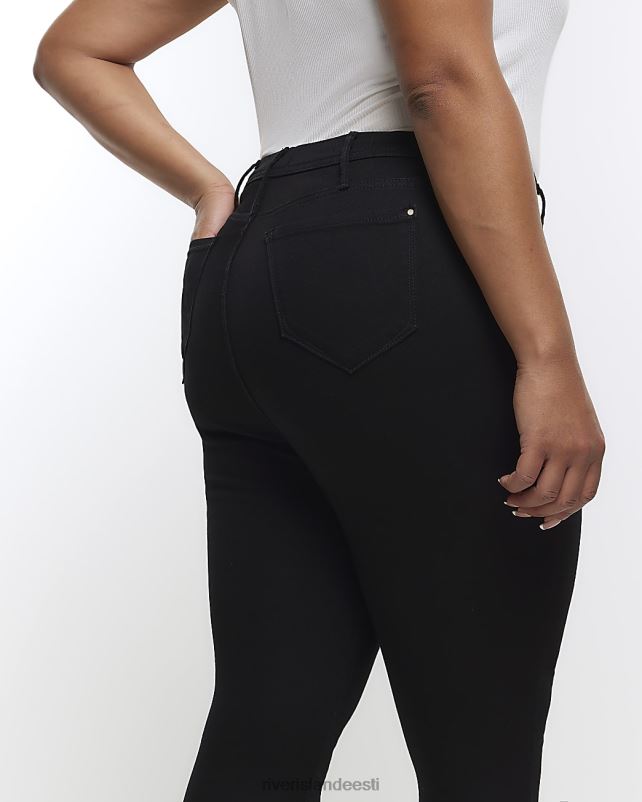 kehakate must naised River Island pluss kõrge vöökohaga kitsad teksad 44TLL5144