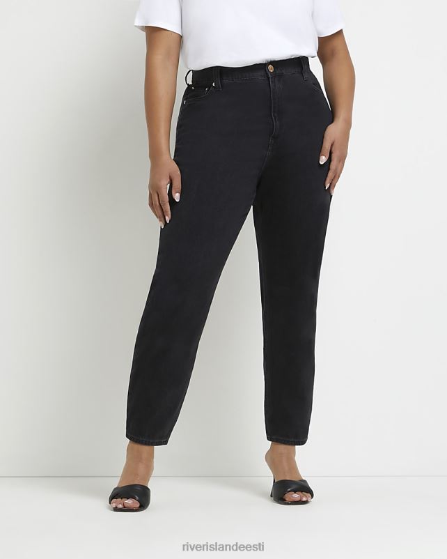 kehakate must naised River Island pluss kõrge vöökohaga mom teksad 44TLL2252