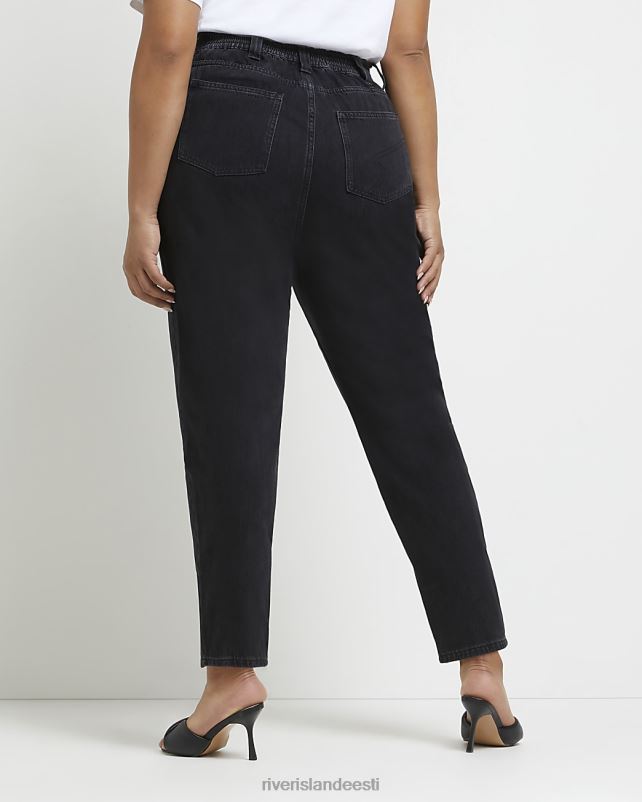kehakate must naised River Island pluss kõrge vöökohaga mom teksad 44TLL2252