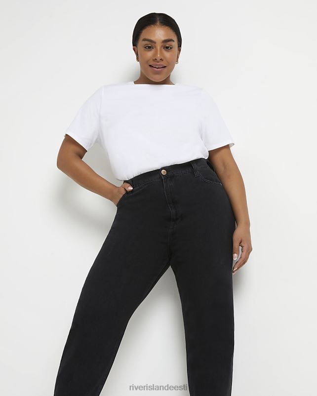 kehakate must naised River Island pluss kõrge vöökohaga mom teksad 44TLL2252