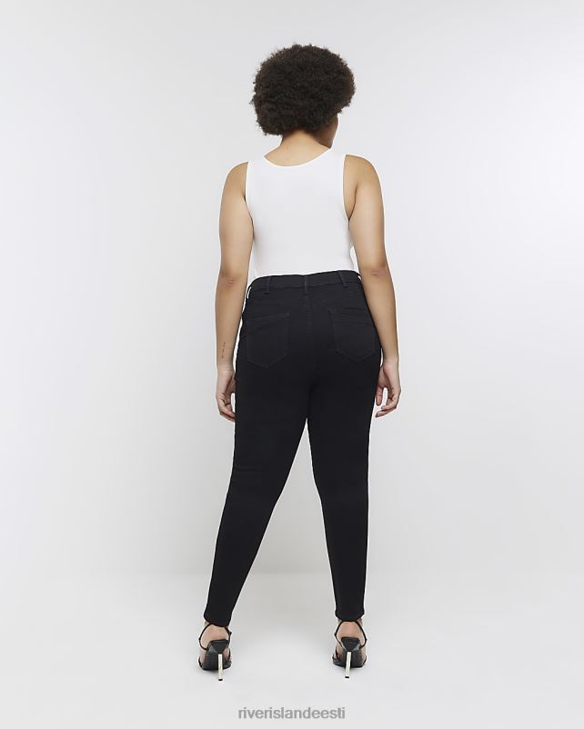 kehakate must naised River Island pluss pätt sculpt kitsad teksad 44TLL5174