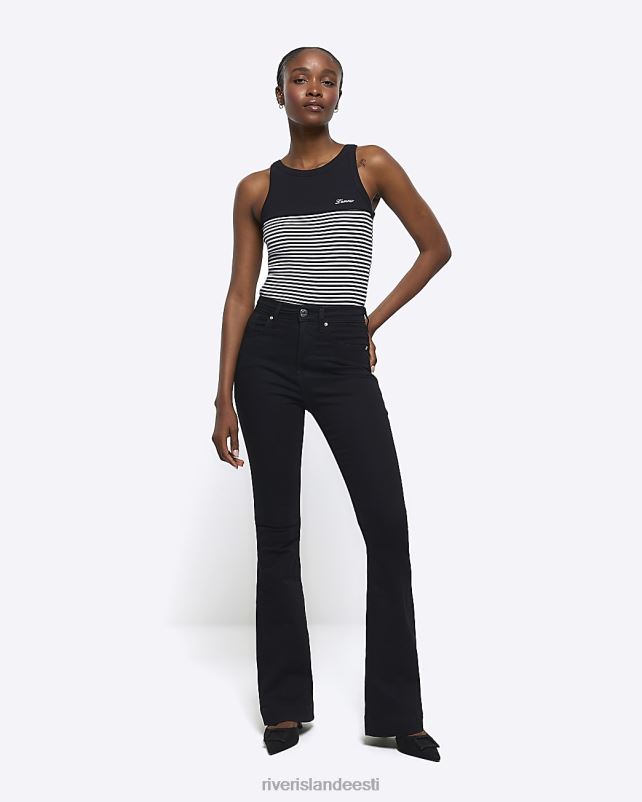 kehakate must naised River Island tummy tech flare teksad 44TLL4039