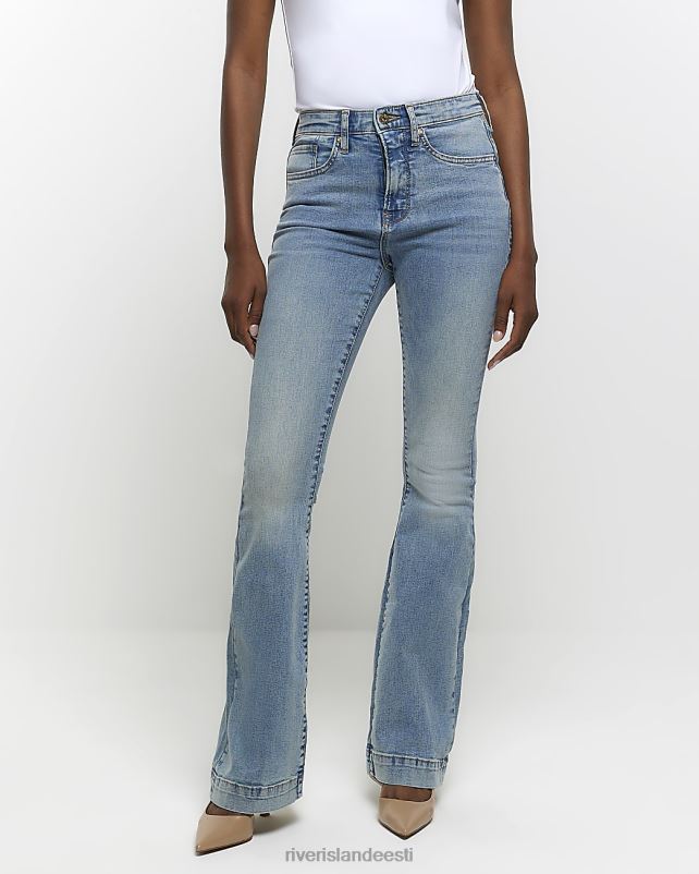 kehakate sinine naised River Island Kõrge vöökohaga kõhukinnitusega teksapüksid 44TLL538