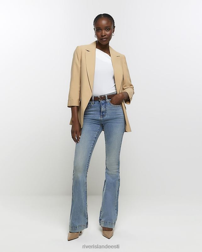 kehakate sinine naised River Island Kõrge vöökohaga kõhukinnitusega teksapüksid 44TLL538