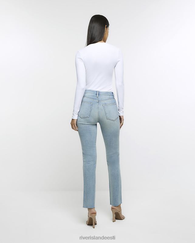 kehakate sinine naised River Island kõrge vöökohaga õhukesed sirge säärega teksad 44TLL1383