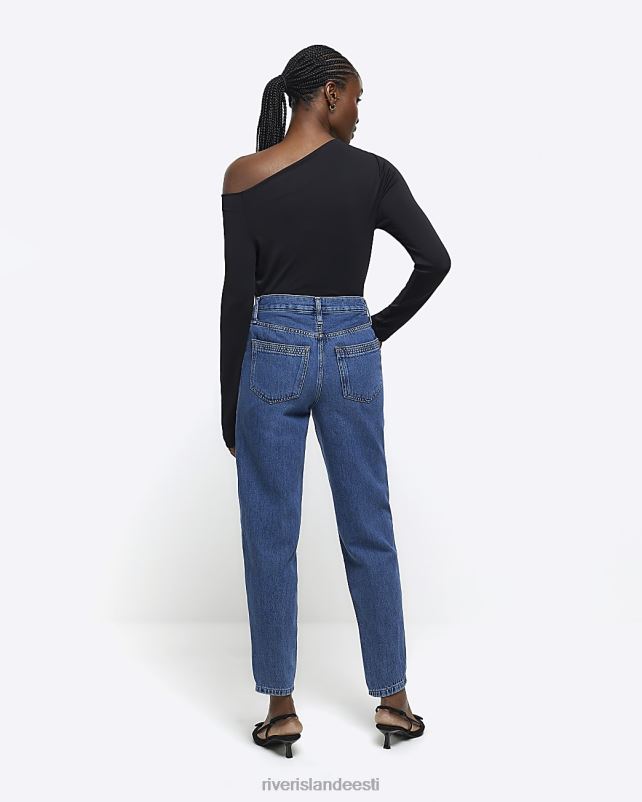 kehakate sinine naised River Island kõrge vöökohaga kitsenevad teksad 44TLL4561