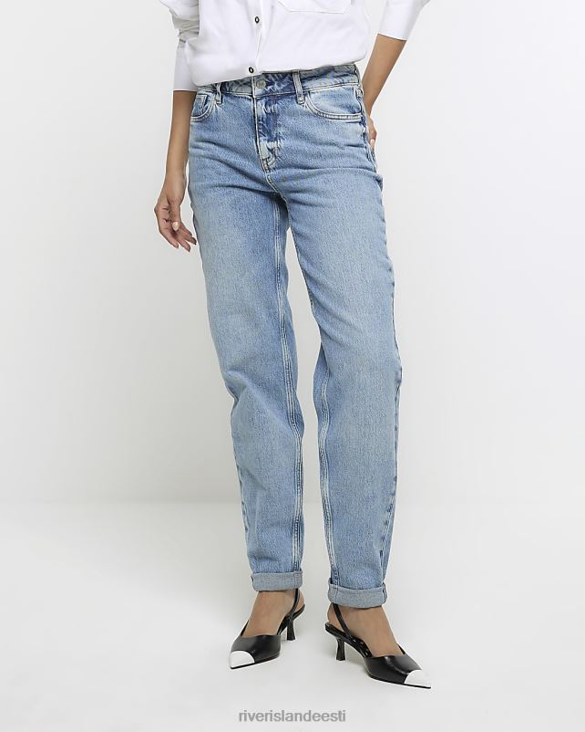 kehakate sinine naised River Island kõrge vöökohaga pingevabad teksad 44TLL3872