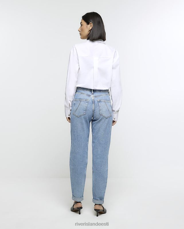 kehakate sinine naised River Island kõrge vöökohaga pingevabad teksad 44TLL3872