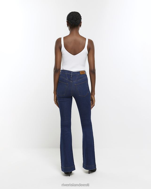 kehakate sinine naised River Island kõrge vöökohaga teksapüksid 44TLL3761