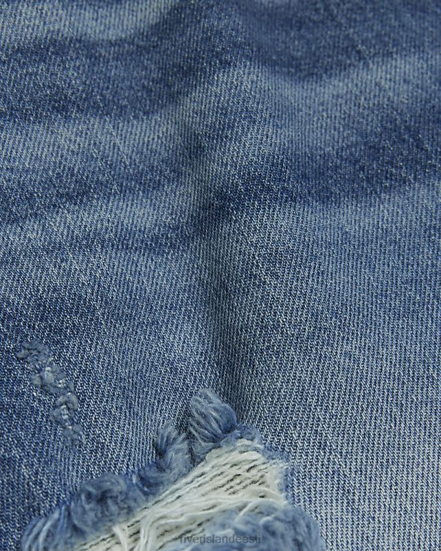 kehakate sinine naised River Island kõrge vöökohaga vormitud mom teksad 44TLL4084