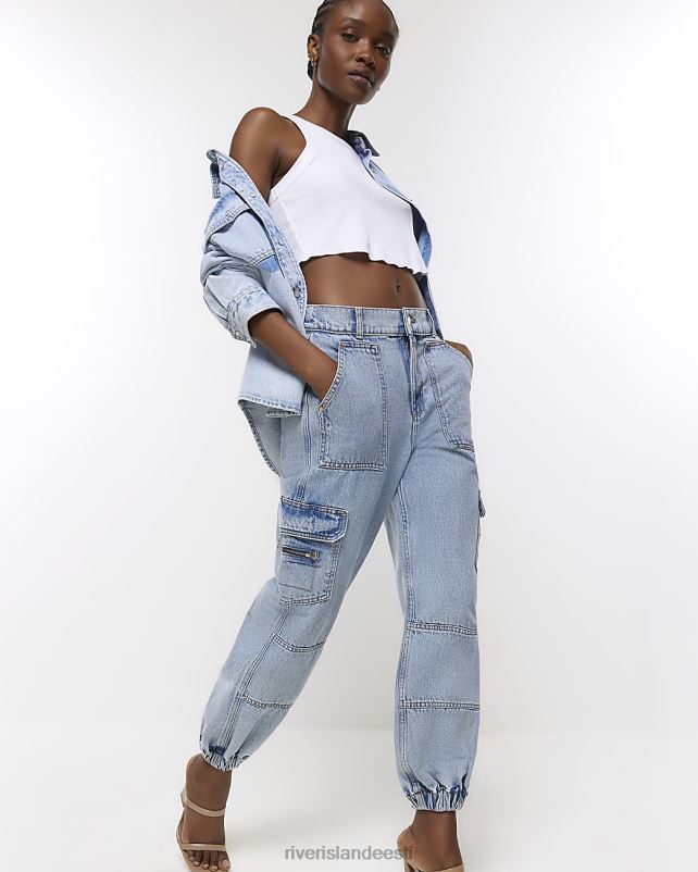 kehakate sinine naised River Island mansettidega cargo teksad 44TLL921
