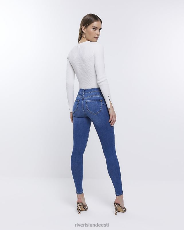 kehakate sinine naised River Island molly mid rise bum sculpt kitsad teksad 44TLL516