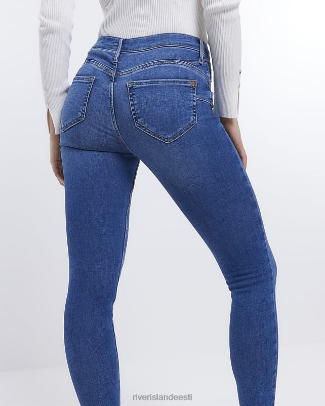 kehakate sinine naised River Island molly mid rise bum sculpt kitsad teksad 44TLL516